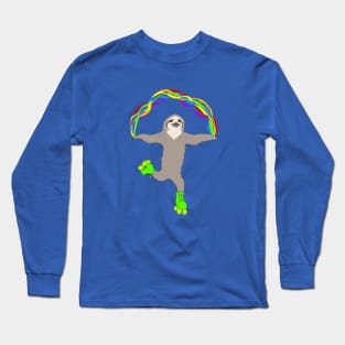 Roller Sloth Rainbow Long Sleeve T-Shirt